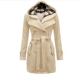 Double-breasted mid-length coat-Beige-1