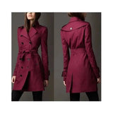 Lovemi -  Double-breasted Trench Coat trench coat LOVEMI Wine red S 