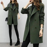 Lovemi -  Double-breasted woolen coat Coats LOVEMI Green S 