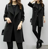 Lovemi -  Double-breasted woolen coat Coats LOVEMI Black 3XL 