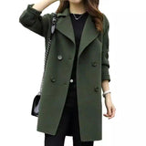 Lovemi -  Double-breasted woolen coat Coats LOVEMI Green 3XL 