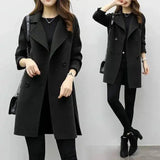Lovemi -  Double-breasted woolen coat Coats LOVEMI Black S 