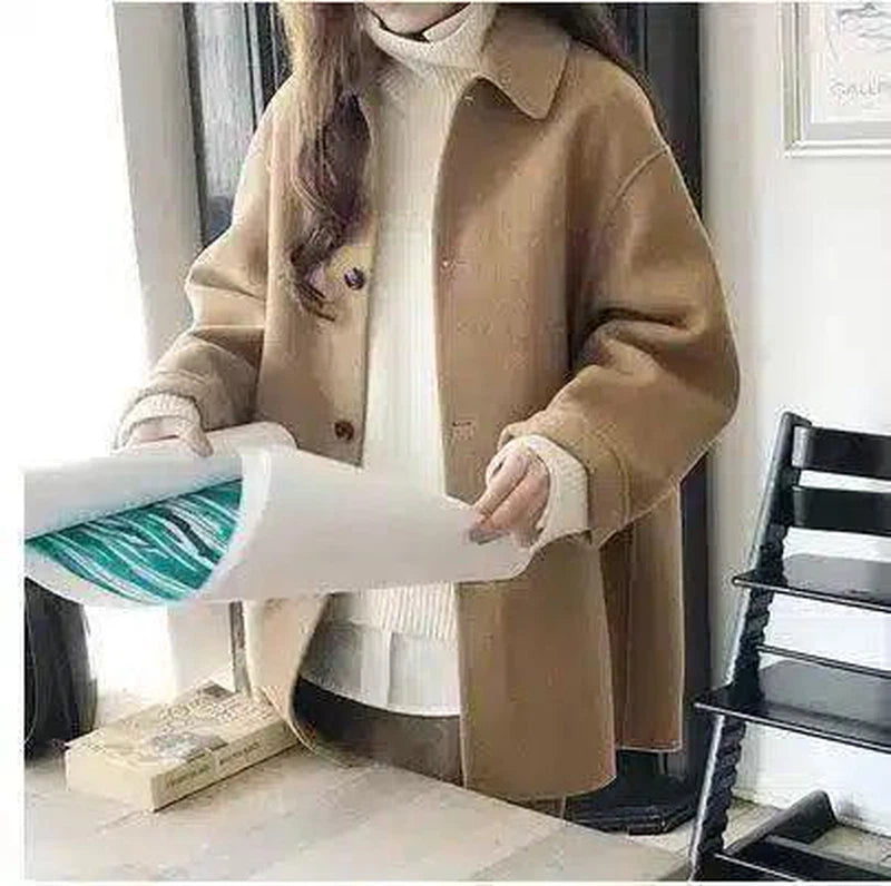 Warm Oversized Winter Coat with Button Closure-1