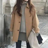 LOVEMI - Lovemi - Double-sided Cashmere Coat Women Mid-length