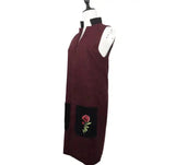 LOVEMI - Lovemi - Embroidered pocket vest female long knit cardigan