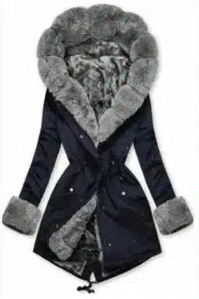 European And American Autumn And Winter Women's Warm Fur-Navy Blue-4