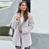 European and American solid color double-sided velvet coat-Grey-1