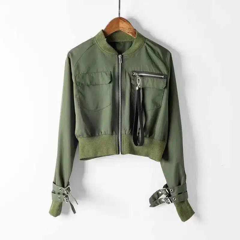 Fall Fashion Women's Tooling Jacket-Green-1