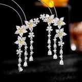 LOVEMI - Lovemi - Fashion Flower Tassel Pendant Earrings For Women