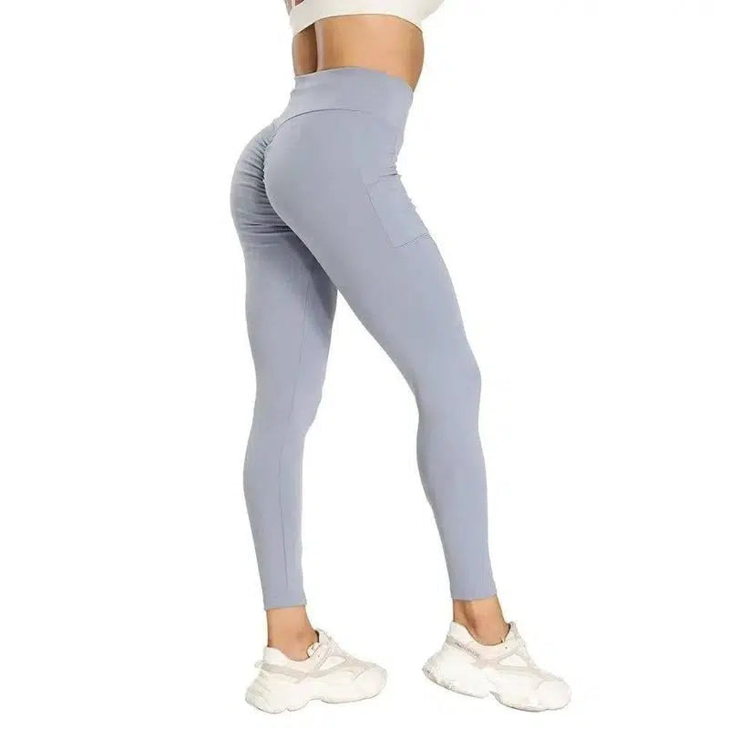 Fashion Stitching High Waist Yoga Pants-Iron grey-5