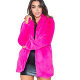 Chic Plus Size Faux Fur Coat for All Occasions-Rose red-8