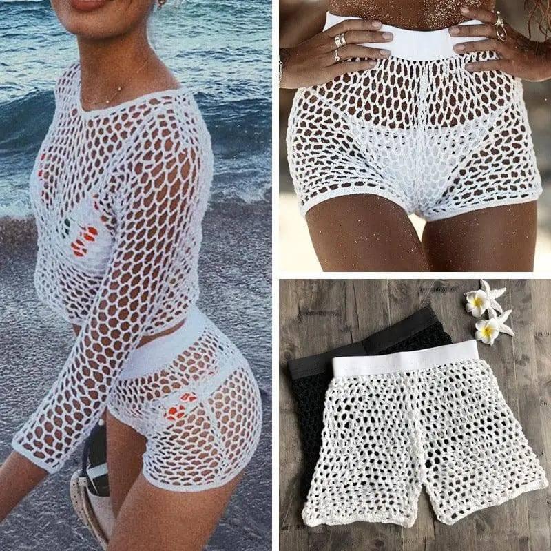 LOVEMI - Lovemi - Fishing net hand hook cotton shorts