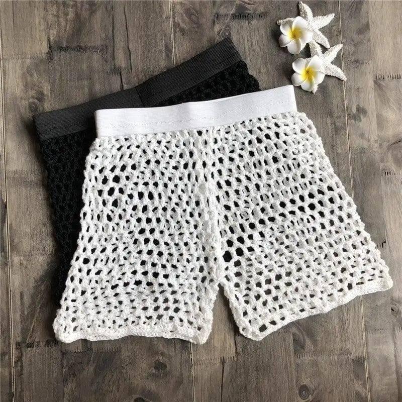 LOVEMI - Lovemi - Fishing net hand hook cotton shorts