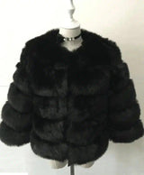 Lovemi -  fur imitation fur coat women's short long-sleeved Fur coat LOVEMI black S 