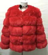 fur imitation fur coat women's short long-sleeved-gules-3