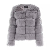 Lovemi -  fur imitation fur coat women's short long-sleeved Fur coat LOVEMI gray S 