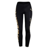 Gold lettered offset sports pants-Black-2