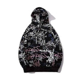 Lovemi -  Graffiti alphabet print hoodie Outerwear & Jackets Men LOVEMI Black M 