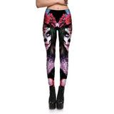 Halloween series ghost face women's printed cropped pants-Picture color-1