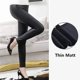 High Waist Leather Leggings-Thin Matt-3