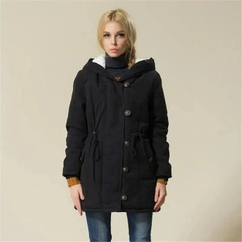 Stylish Orange Winter Jacket for Ultimate Comfort-Black-2