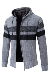 Lovemi -  Hooded Color-Block Knitted Jacket Outerwear & Jackets Men LOVEMI light gray M 