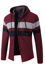 Lovemi -  Hooded Color-Block Knitted Jacket Outerwear & Jackets Men LOVEMI red M 