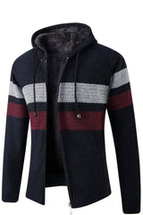 Lovemi -  Hooded Color-Block Knitted Jacket Outerwear & Jackets Men LOVEMI navy blue M 
