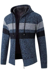Lovemi -  Hooded Color-Block Knitted Jacket Outerwear & Jackets Men LOVEMI blue M 