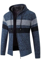 Lovemi -  Hooded Color-Block Knitted Jacket Outerwear & Jackets Men LOVEMI blue M 