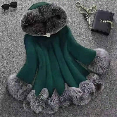 Stylish Faux Mink Coat for Women-Green-4