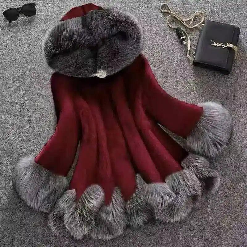 LOVEMI - Lovemi - Hooded faux mink coat