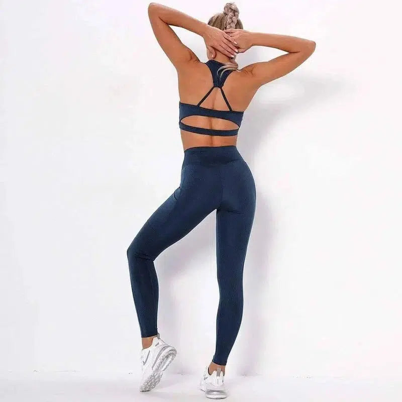 LOVEMI - Lovemi - Hot Selling Sexy Striped Pocket Yoga Suits In