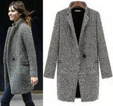 LOVEMI - Lovemi - Houndstooth coat trench coat in the long section