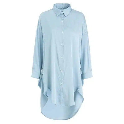 Elegant Satin Nightshirts – Luxurious and Comfortable-Blue-4