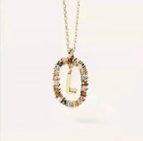 Initial 'A - Z' Crystal Pendant Necklace Gold-Tone-13