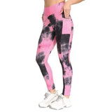 Ink Tie-Dye Jacquard Side Pocket Yoga Pants-Pink-2