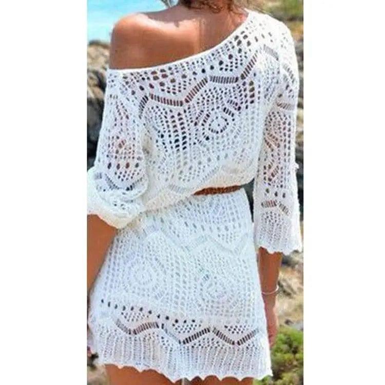 LOVEMI - Lovemi - Knitted Hollow-out Beach Dress