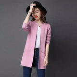 Women's Casual Long Blazer Jacket-Pink-3