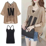 LOVEMI - Lovemi - Korean Fashion All-Match V-Neck T-Shirt Summer