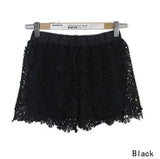 Korean version of lace shorts skirt pants crochet casual-black-4