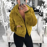 Lovemi -  Ladies fur coat Hoodies LOVEMI Yellow S 