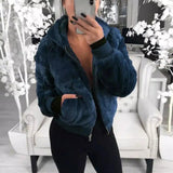 Lovemi -  Ladies fur coat Hoodies LOVEMI Sapphire blue S 