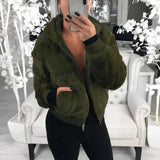 Lovemi -  Ladies fur coat Hoodies LOVEMI Army green S 