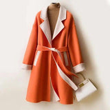 Lovemi -  Ladies Wool Double-faced Coat Coats LOVEMI Orange S 