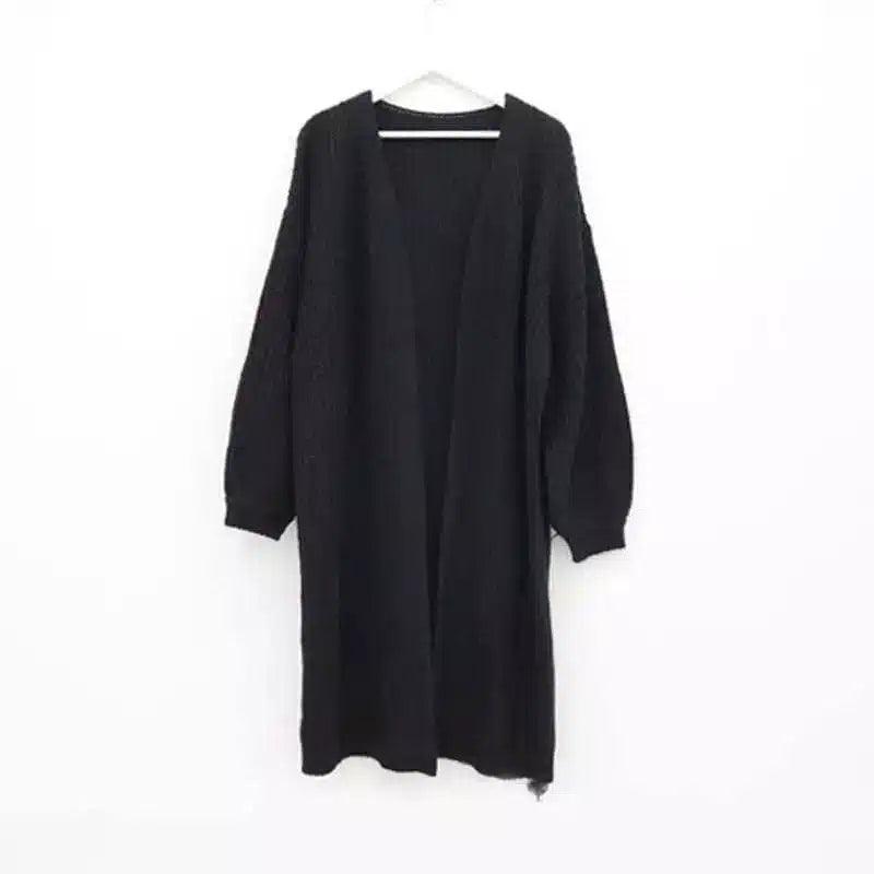 LOVEMI - Lovemi - Lazy Shoulders Thick Stitch Long Sweater Coat