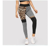 LOVEMI - Lovemi - Leopard irregular stitching leggings