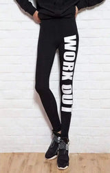 Letter printed cotton leggings mid-rise cropped pants yoga-5-14