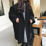 Long coat in woolen coat-black-2