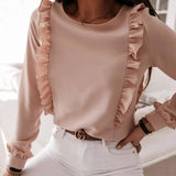 LOVEMI - Lovemi - Long Sleeve Fashion Simple Crinkle Shirt